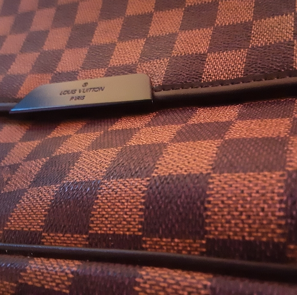 LOUIS VUITTON Paris Damier Ebene District PM Brown Leather Messenger Bag RARE - Picture 12 of 13